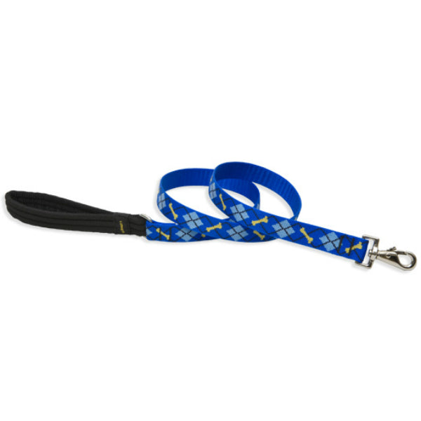 Lupine 41859 Originals Padded Handle Large Dog Leash, Dapper Dog, 1" x 6'