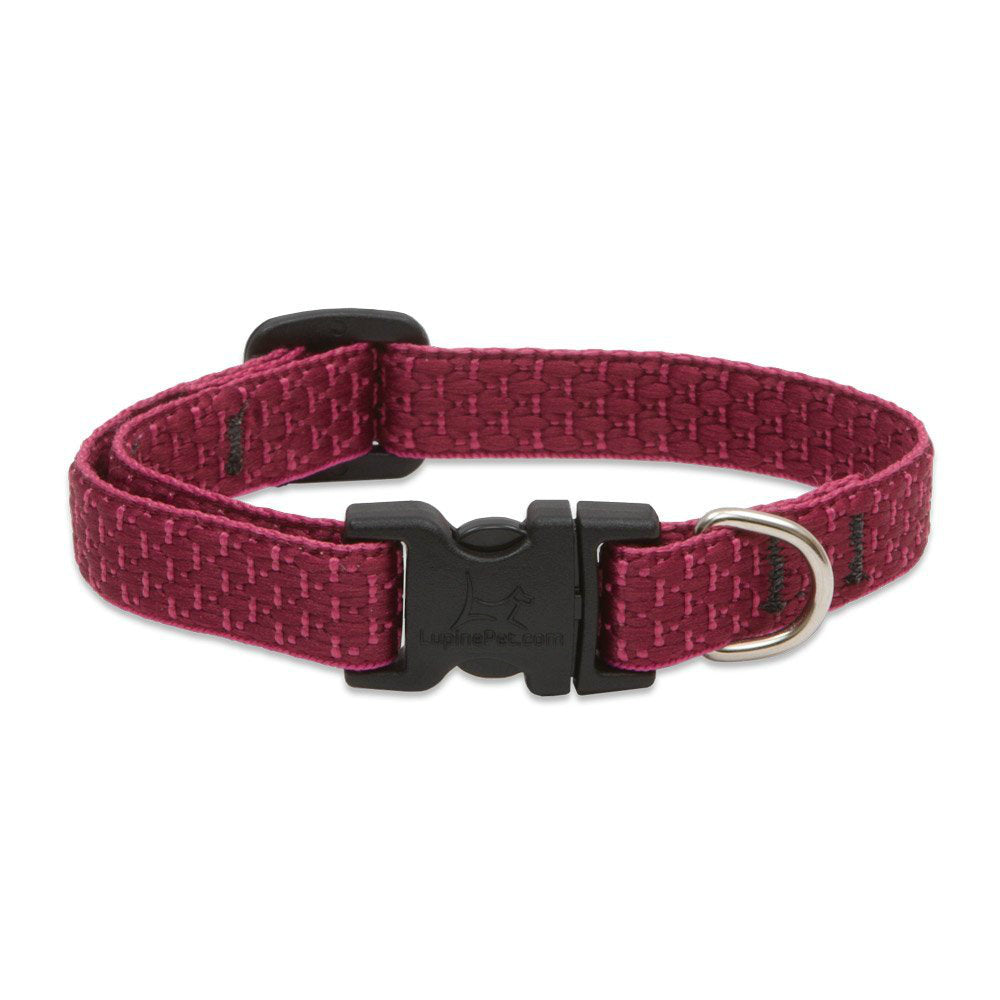 Lupine 36934 ECO Adjustable Collar for Small Dogs, Berry Pattern, 1/2" x 8-12"