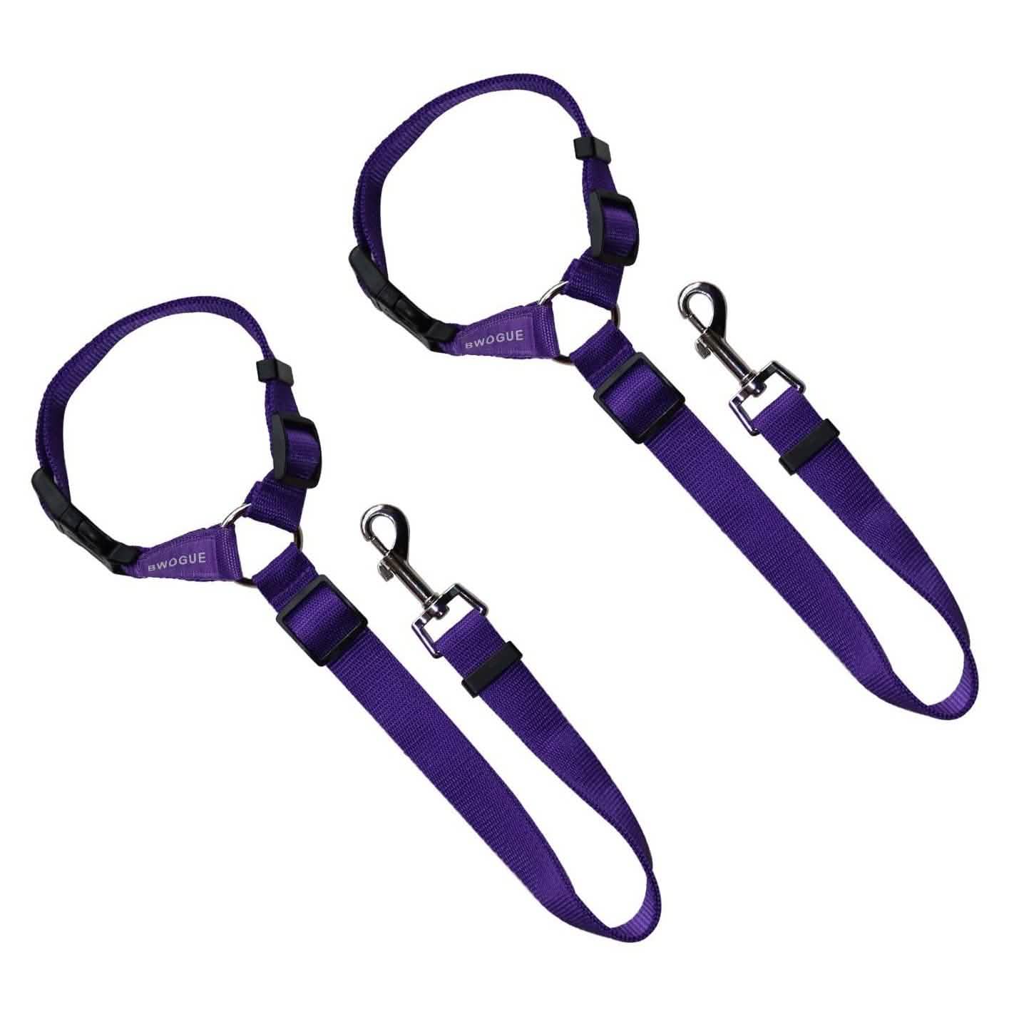 2-Pack: Bwogue Dog and Cat Safety Seat Belt Pet Supplies Purple - DailySale