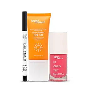 Earth Rhythm Get Ready Kit (Kohl Pencil + Lip Cheek Tint- Mermaid + Sunscreen SPF 50 - Combo