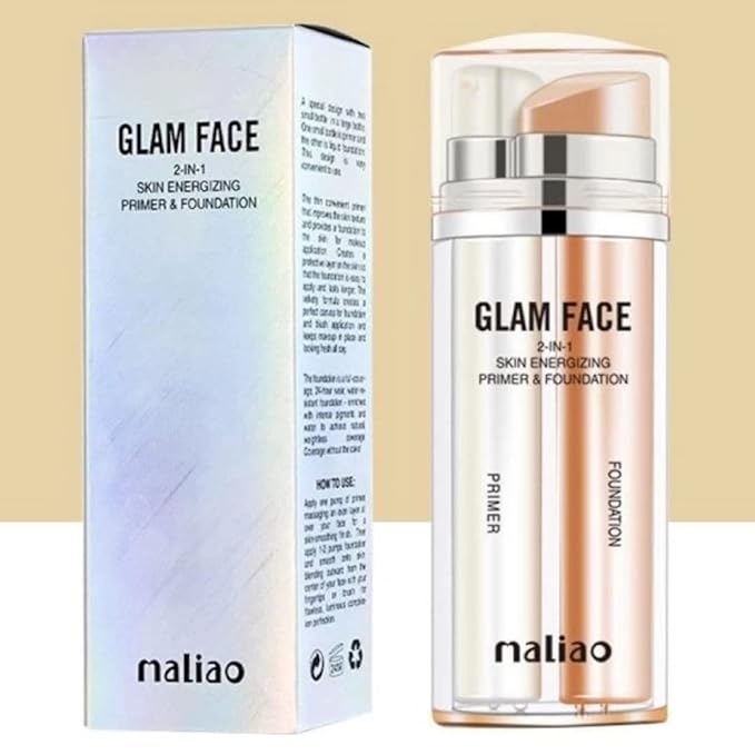 Maliao 2 In 1 Skin Energizing Base Primer Foundation (Shade 02) - 60 gms