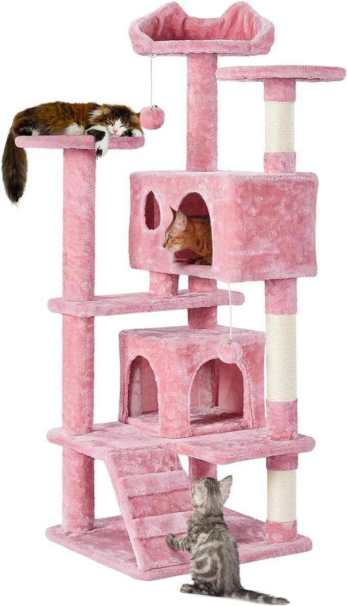 54in Cat Tree Tower Condo Furniture Scratch Post for Kittens Pet House Play