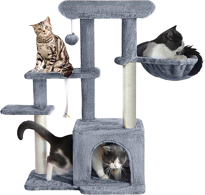 Cat Tree, Cat Tower with Sisal Scratching Post for Indoor Cats, 35" Multi-Level Cat Condo