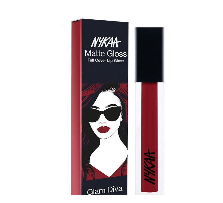 Nykaa 8 Hour Lasting Full Cover Matte Gloss - Glam Diva - 3.5 ml