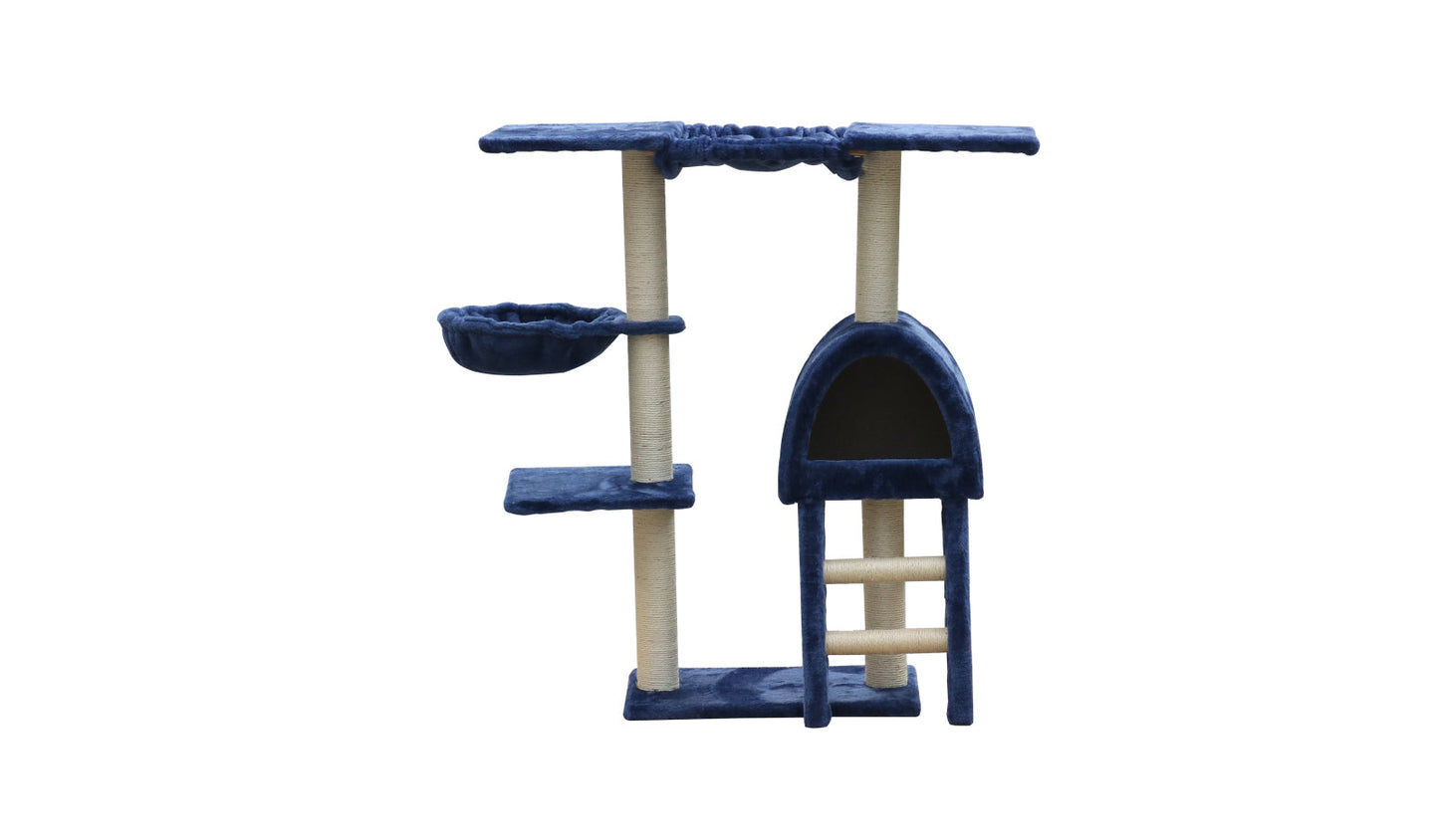 YES4PETS 100 cm Blue Cat Scratching Post Tree Scratcher House