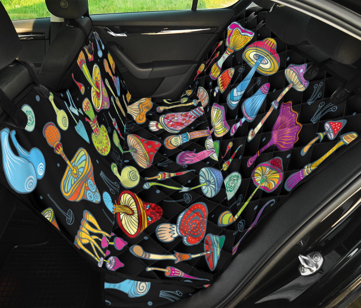 Magic Mushrooms Dog Car Seat Covers