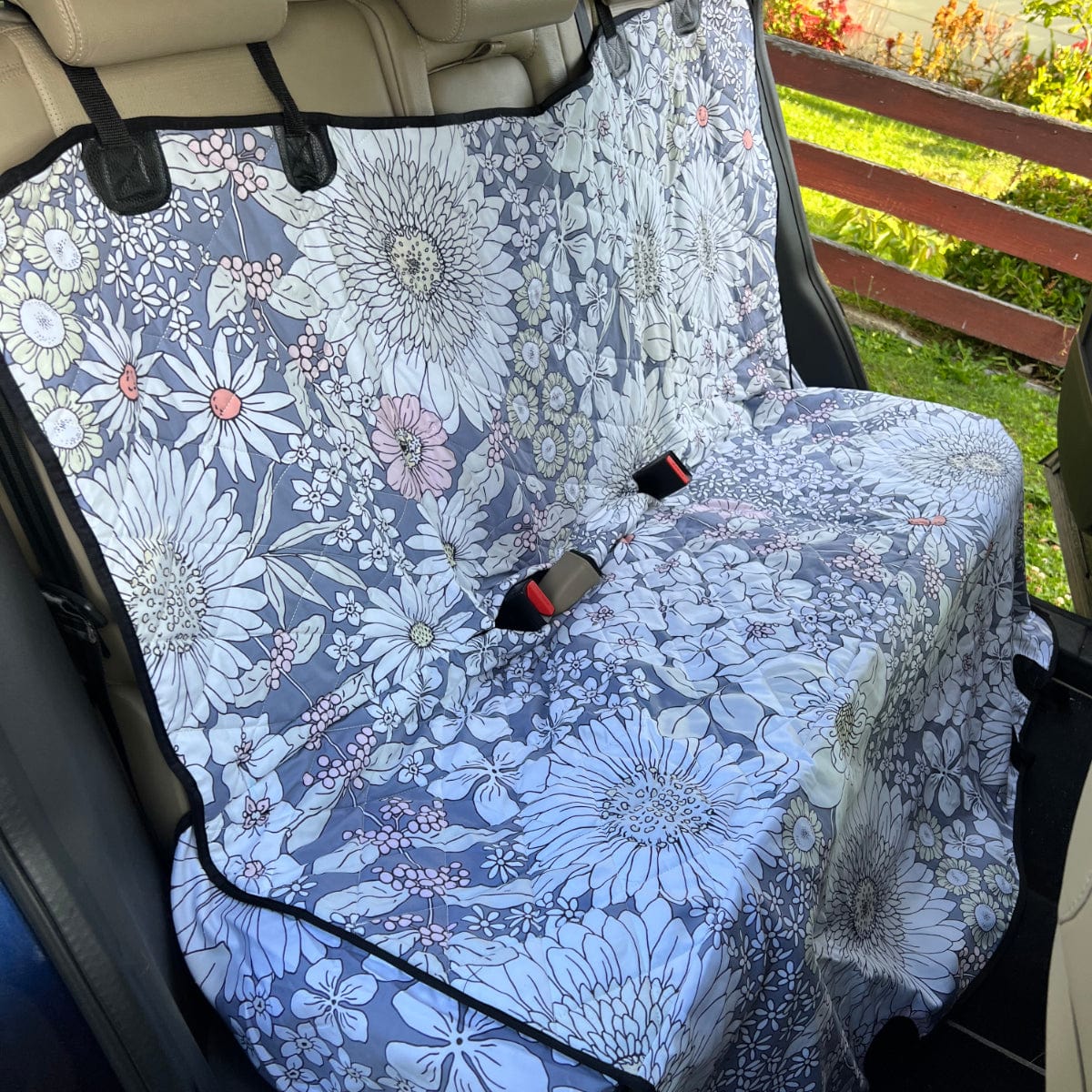 Snowy Field Of Flowers Dog Car Seat Covers