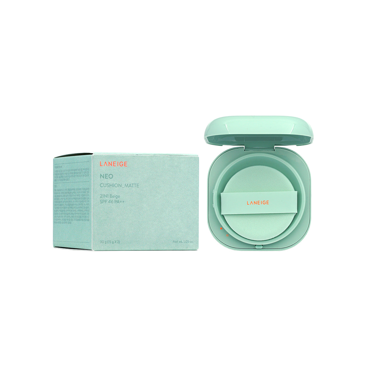 Laneige NEO Cushion Matte SPF46 PA++ #21N1 Beige 15g x 2pcs