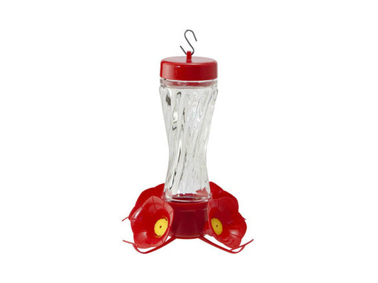 Audubon NA35223 Clear Glass Swirl Optic Hummingbird Bird Feeder, 8 Oz