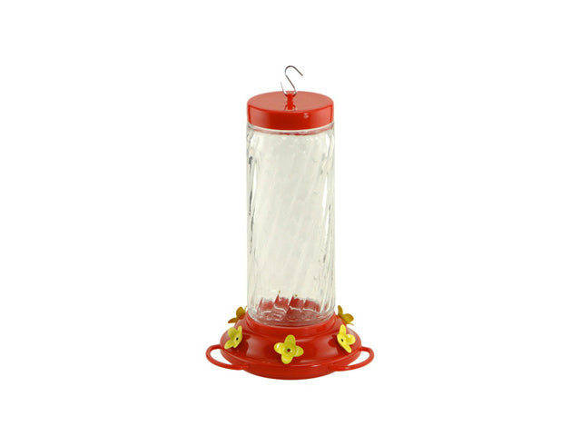 Audubon™ NA35227 Clear Glass Swirl Optic Hummingbird Bird Feeder, 32 Oz