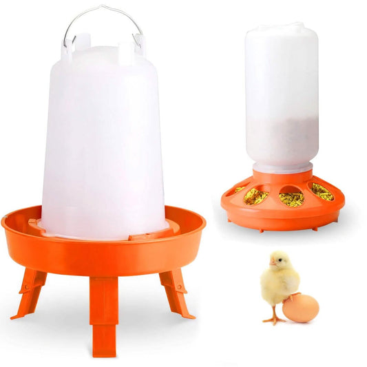 1.5L Chicken Feeder Adjustable Height Waterer Set
