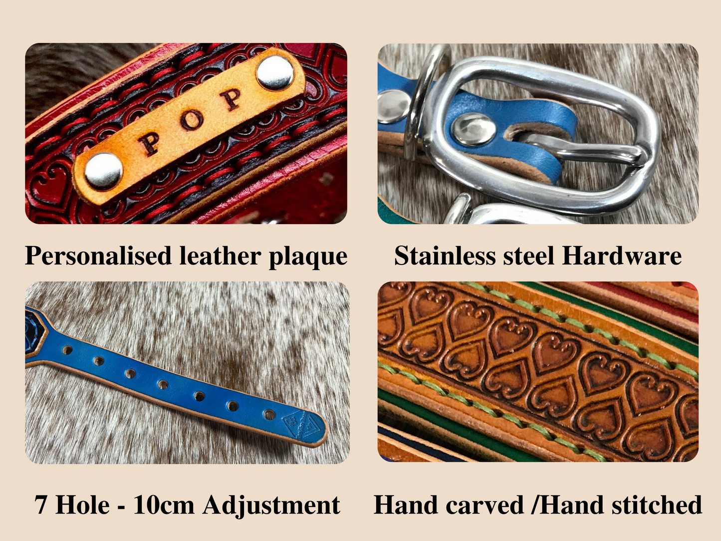 Diamond carved double layered dog collar