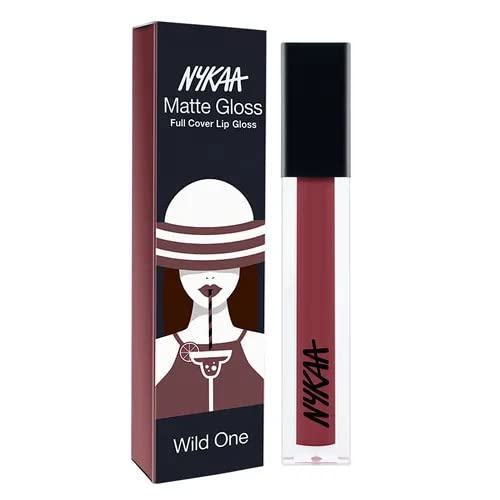 Nykaa 8 Hour Lasting Full Cover Matte Gloss - Wild One - 3.5 ml