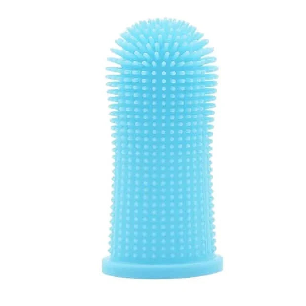 5-Pieces: Super Soft Pet Finger Toothbrush Teeth Cleaning Silicone Tooth Brush Pet Supplies Blue - DailySale