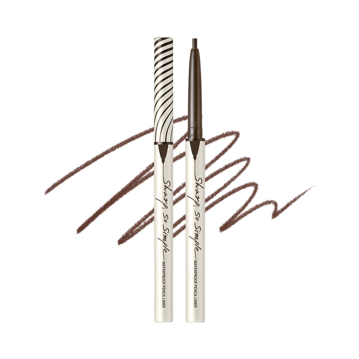 CLIO Sharp So Simple Waterproof Pencil Eye Liner | Micro Precision Tip (2mm), Twist Up, Self-Sharpening, Long Lasting, Smudge-Resistant, High-Intensity Color, Ultra-Smooth | Dark Brown (#5)