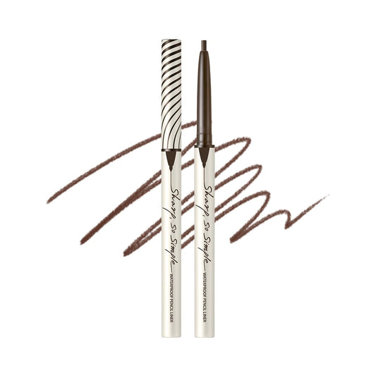 CLIO Sharp So Simple Waterproof Pencil Eye Liner | Micro Precision Tip (2mm), Twist Up, Self-Sharpening, Long Lasting, Smudge-Resistant, High-Intensity Color, Ultra-Smooth | Dark Brown (#5)