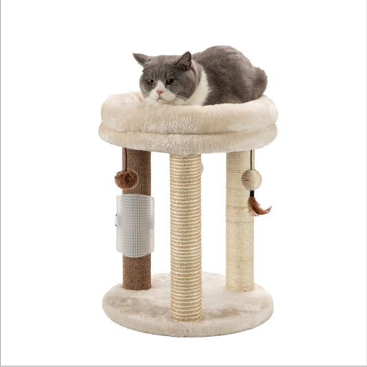 4in1 Small Cat Tree,Scratching Post with Tower Soft Cat Bed, Sisal Carpet Jute Posts
