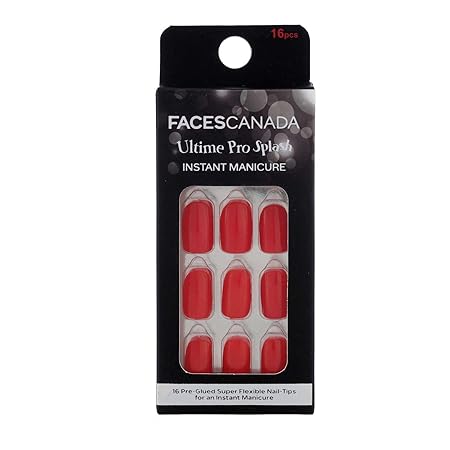 Faces Canada Ultime Pro Splash Instant Manicure 16 Pcs Press On Nail Extensions