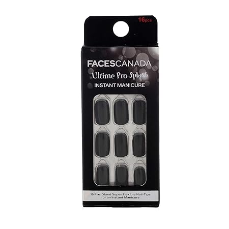 Faces Canada Ultime Pro Splash Instant Manicure 16 Pcs Press On Nail Extensions