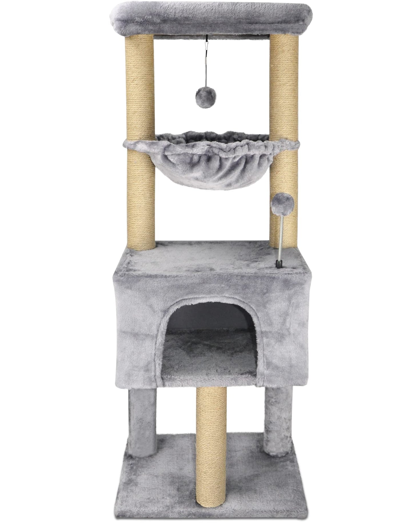 Fashion Design 43.3" Cat Trees with Cat Houses,Grey
