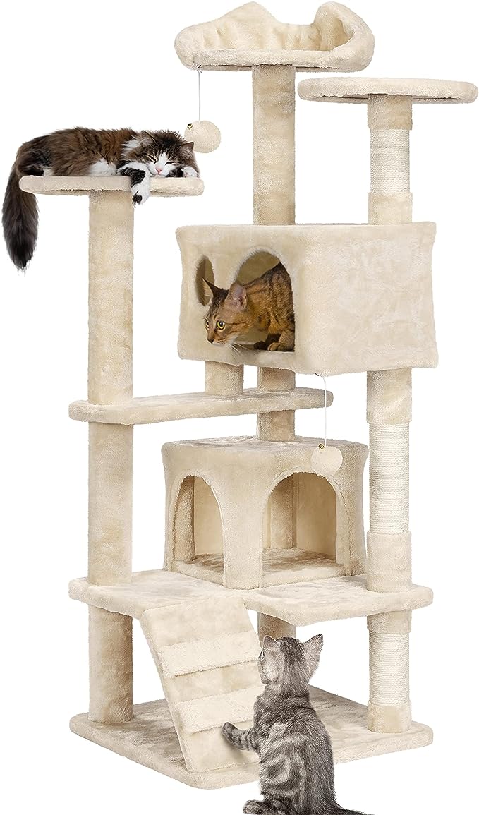 54in Cat Tree Tower Condo Furniture Scratch Post for Kittens Pet House Play