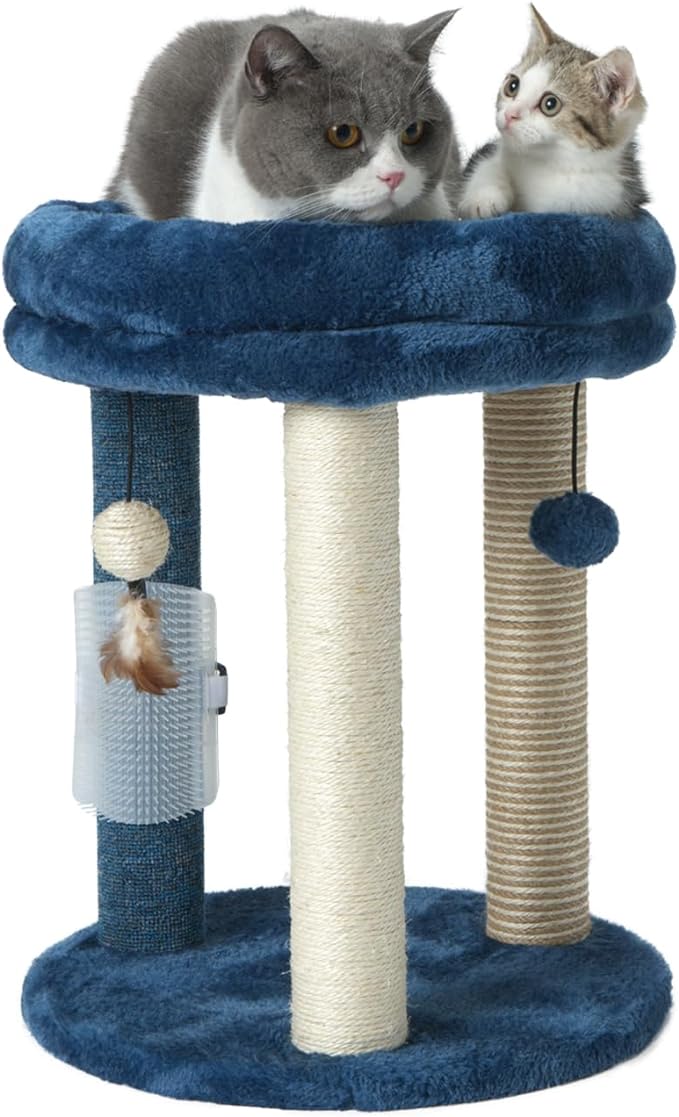 4in1 Small Cat Tree,Scratching Post with Tower Soft Cat Bed, Sisal Carpet Jute Posts