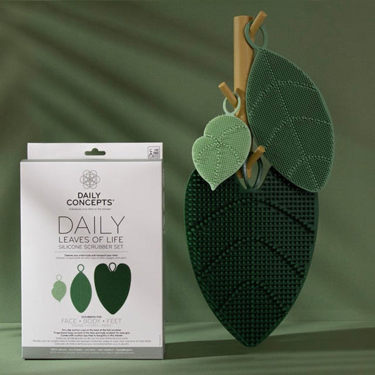 Daily Concepts Leaves of Life Silicone Scrubber Set, 3 pc