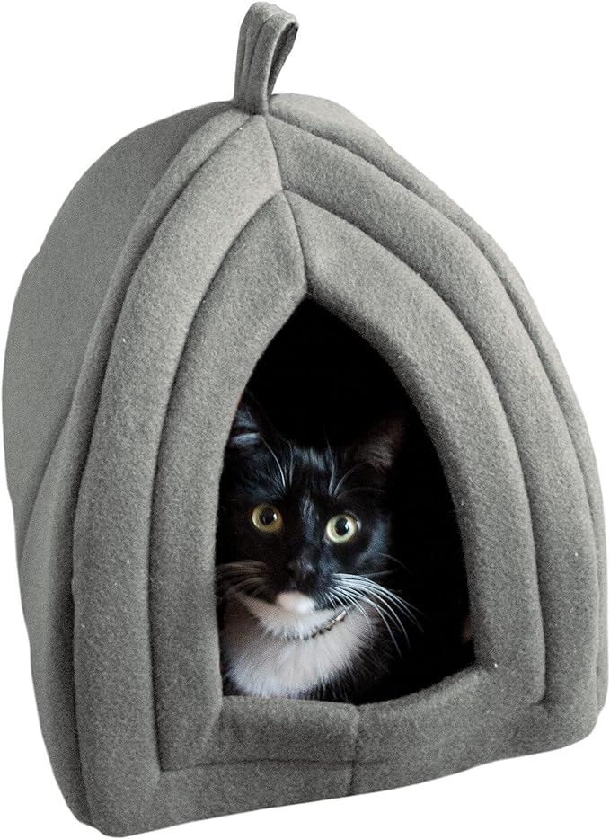Pyramid - Cat Houses for Indoor Cats with Removable Foam Cat Bed for Kittens