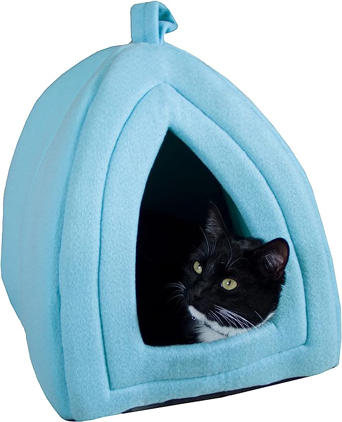 Pyramid - Cat Houses for Indoor Cats with Removable Foam Cat Bed for Kittens