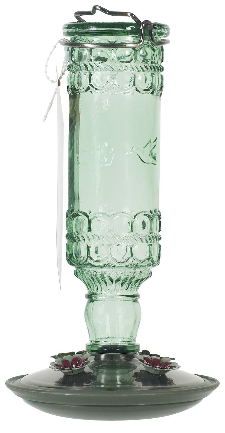 Perky Pet 8108-2 Antique Bottle Glass Hummingbird Feeder, 10 Ounce