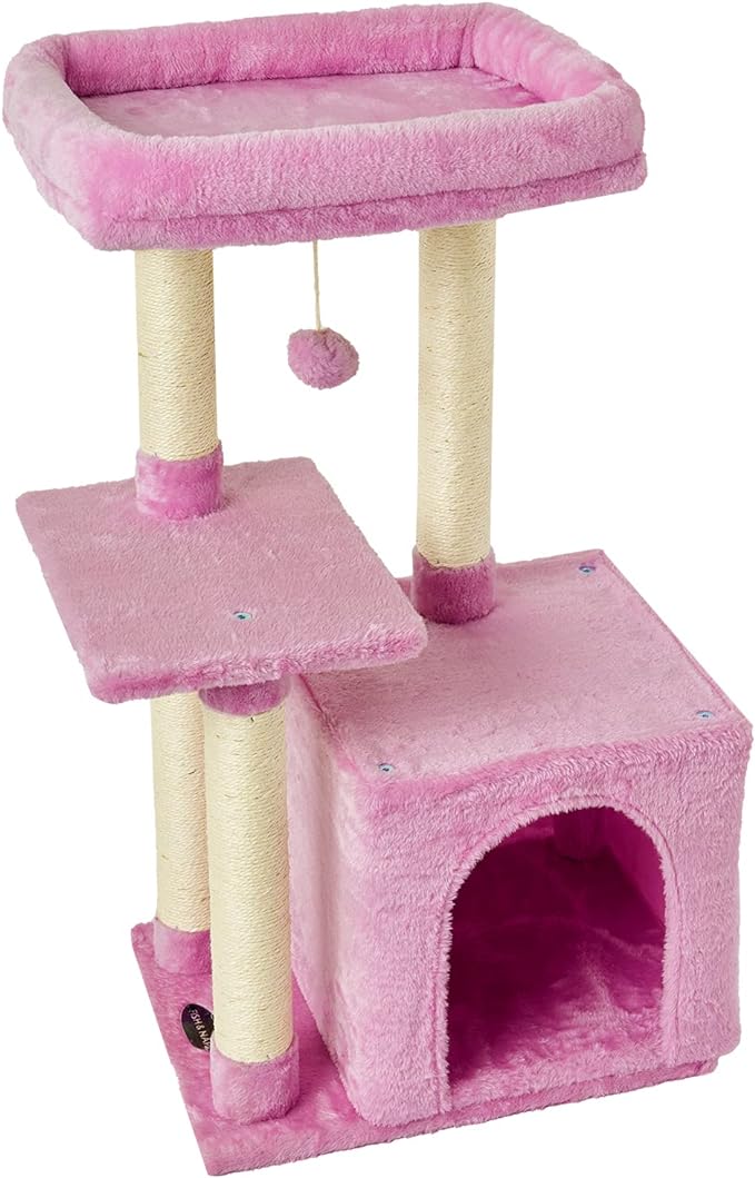 Cute Cat Tree Kitten Cat Tower for Indoor Cat Condo Sisal Scratching Posts with Jump Platform