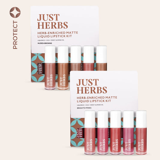 Just Herbs Herb-enriched Matte Liquid Lipstick Combo (Brights & Pinks + Nudes & Browns) - 25gms