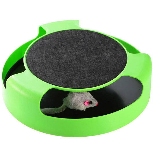 Cat Interactive Scratching Toy with Rotating Running Mouse