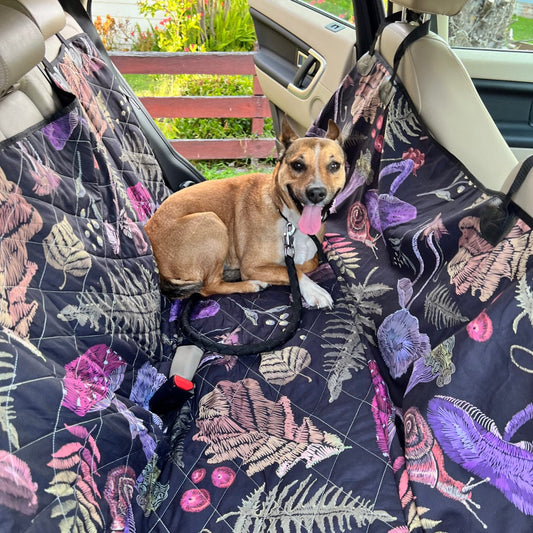 Dark Cottagecore Mushroom Dog Car Seat Covers