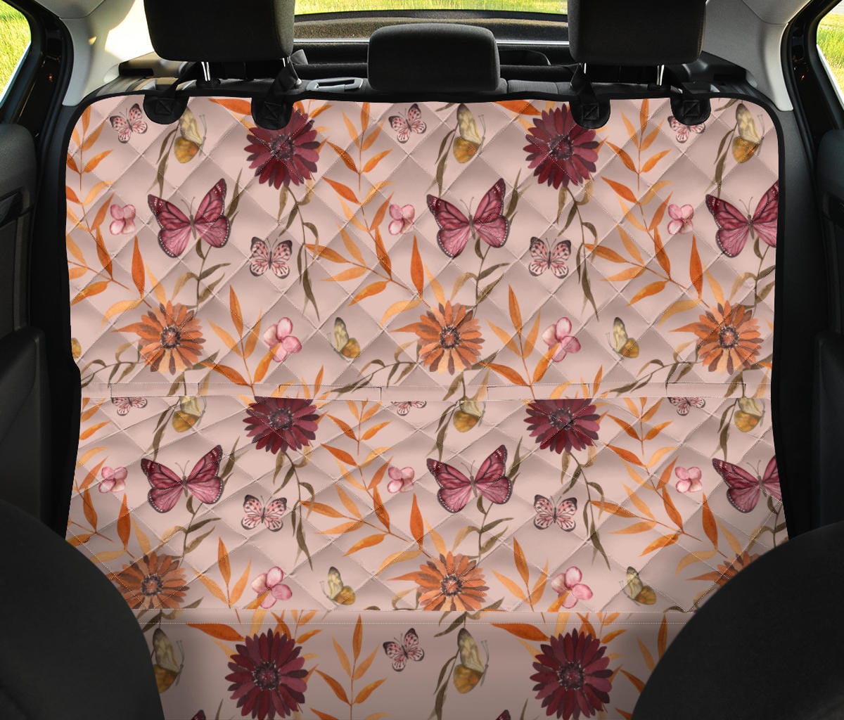 Pink Butterflies Dog Car Seat Covers