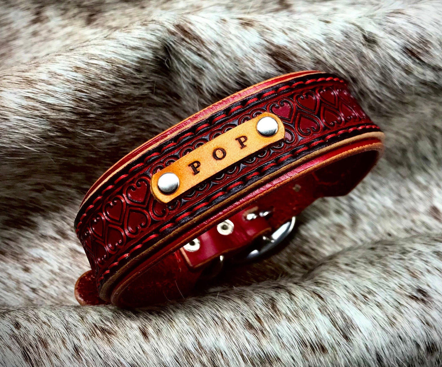 Black Double love heart custom layered collar