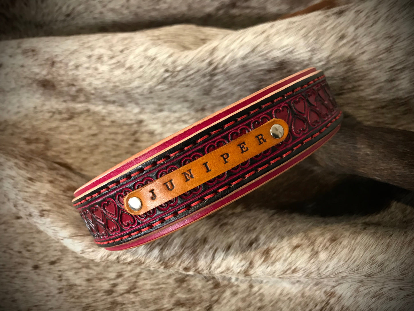 Black Double love heart custom layered collar