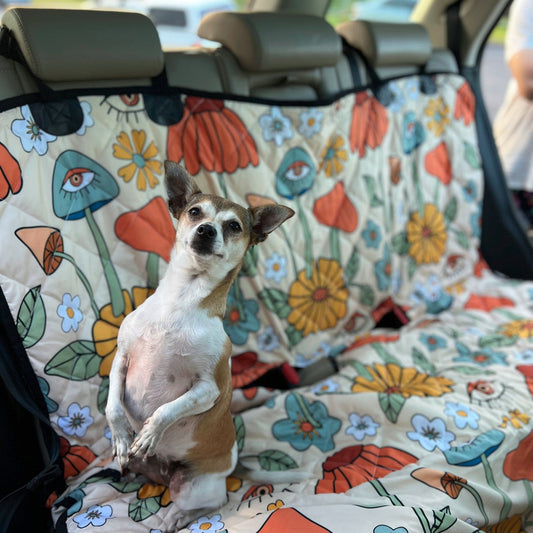 Hippie Mushroom Love Dog Car Seat Covers
