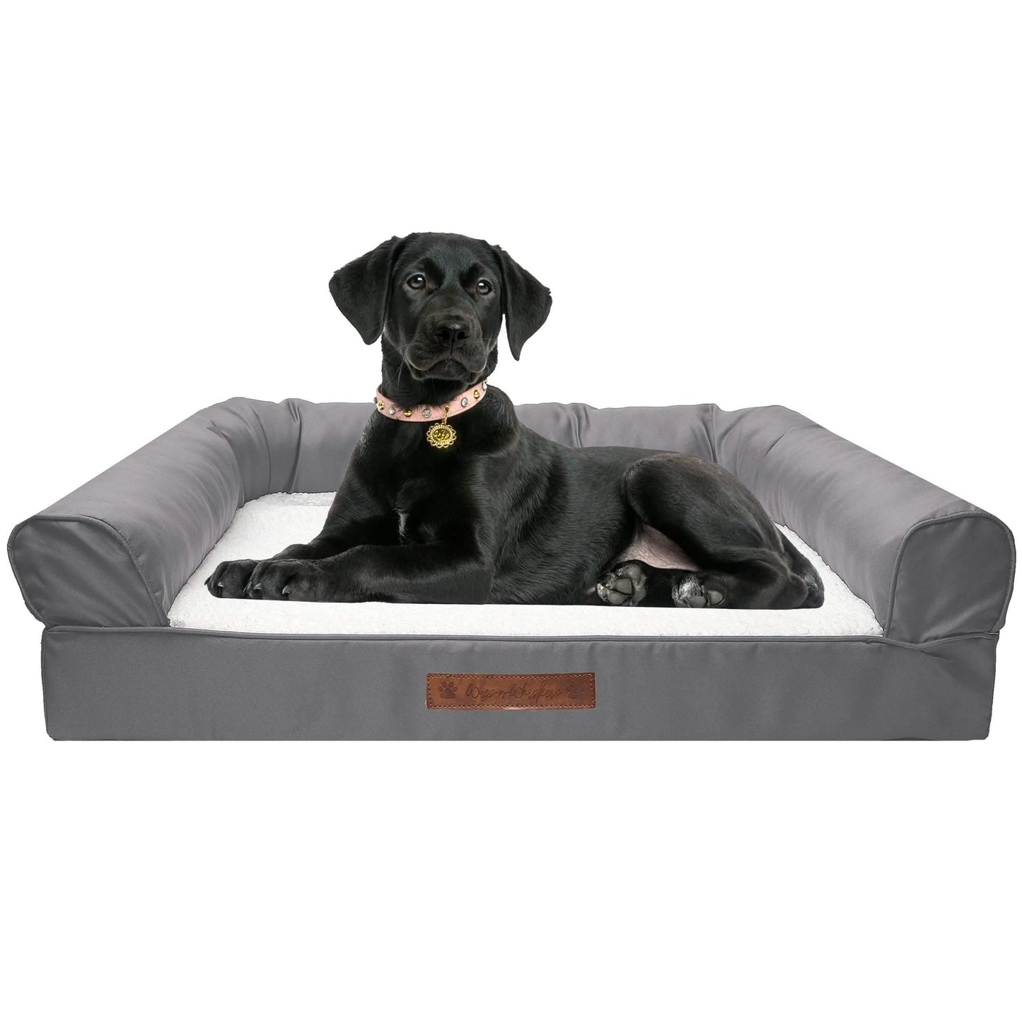 Premium Sofa-Style Orthopedic Pet Bed Pet Supplies Large Gray - DailySale